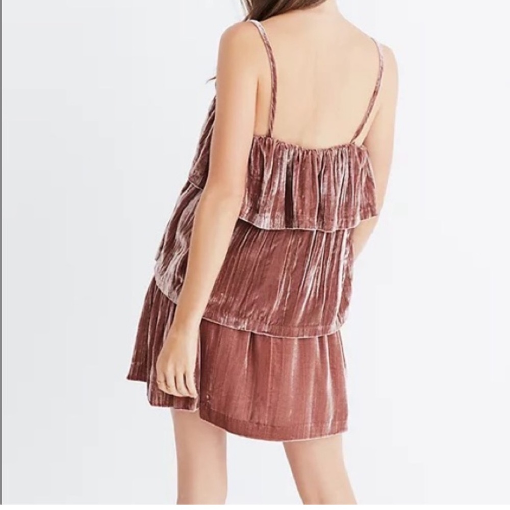 MADEWELL CRUSHED VELVET RUFFLE CAMI - Picture 6 of 7